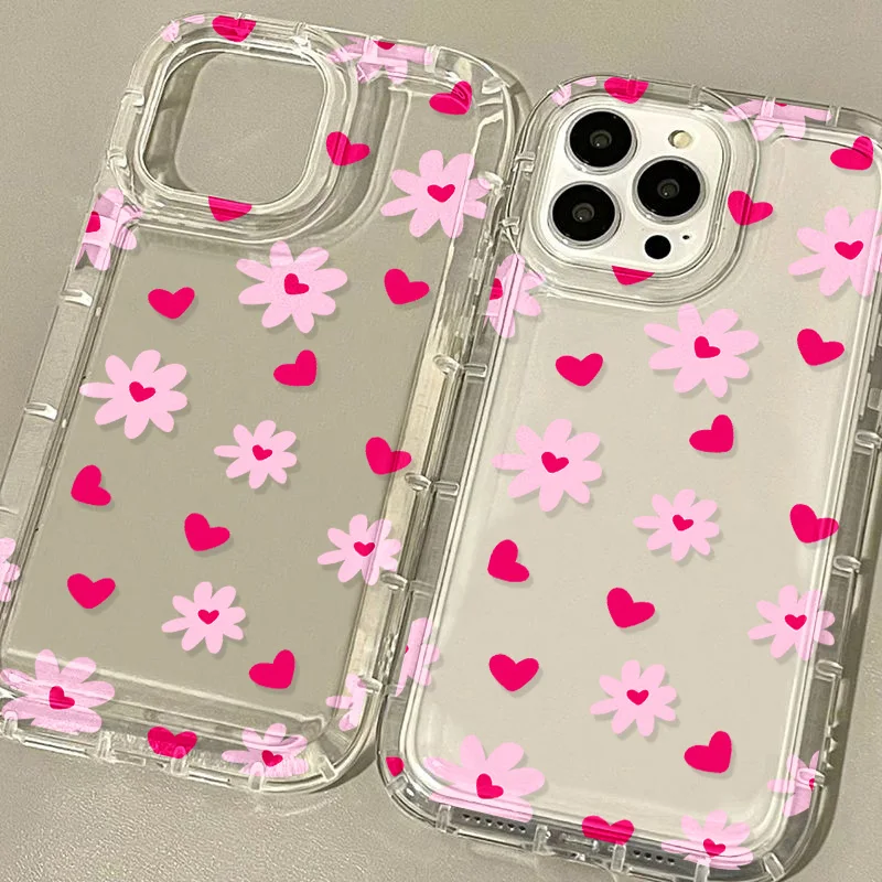 Phone Case for iPhone 13 Cases Flower Clear Tpu Cover iPhone 11 15 14 12 13 Pro Max X XR XS Max 7 8 6 6S Plus SE2020 11pro Funda