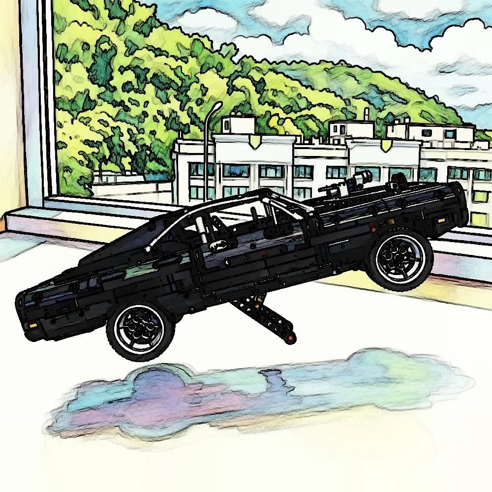 High Difficulty Creative Assembly Gift 1077PCS Race Car Vehicle Building Blocks Kit Educational DIY Toy Model for Adults