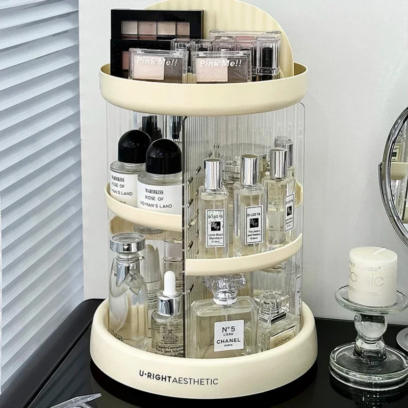 

Rotatable Cosmetic Organizer - Multilayer Skincare and Perfume Storage, Dresser Cabinet with Easy Access, for Vanity Tables