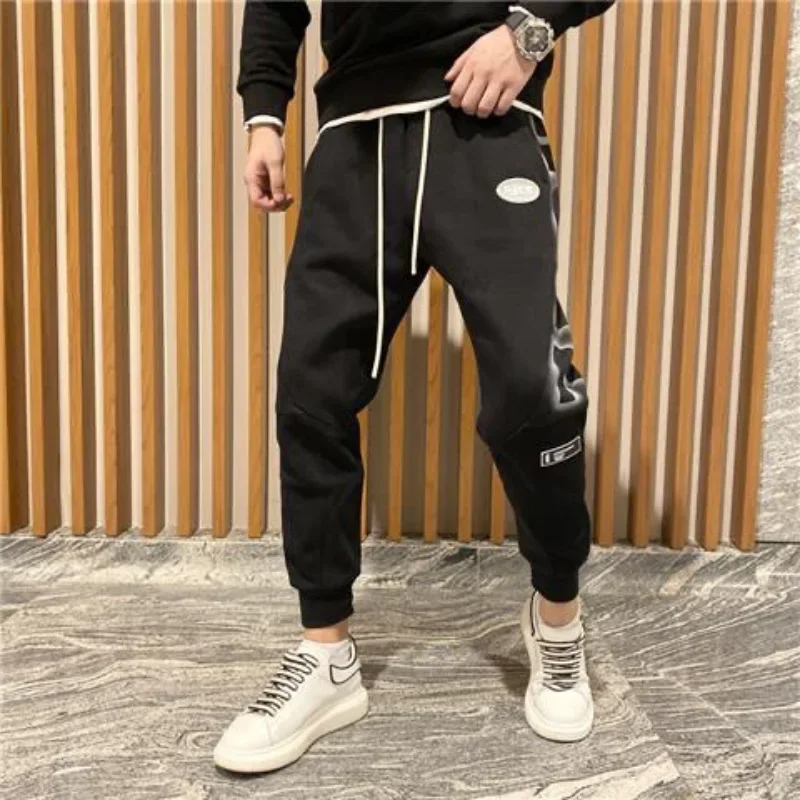 Sweatpants for Men Harem Training Male Sweat Pants Track Trousers Athletic Sport Goth Plain Stylish Elastic Tracksuit Bottoms