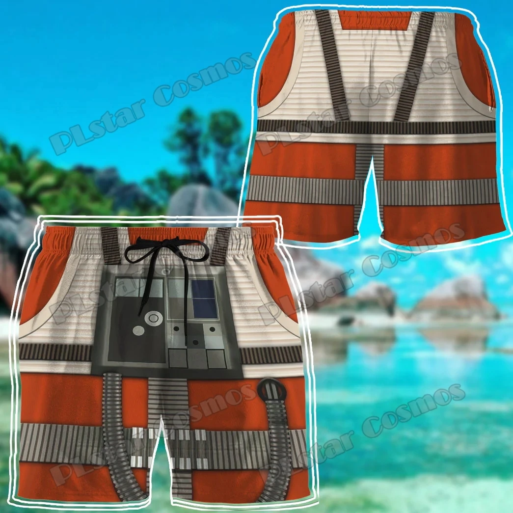 PLstar Cosmos X-Wing Pilot 3D Printed Fashion Mens Shorts Cosplay Costumes Summer Unisex Casual Beach Polyester Shorts LQD13