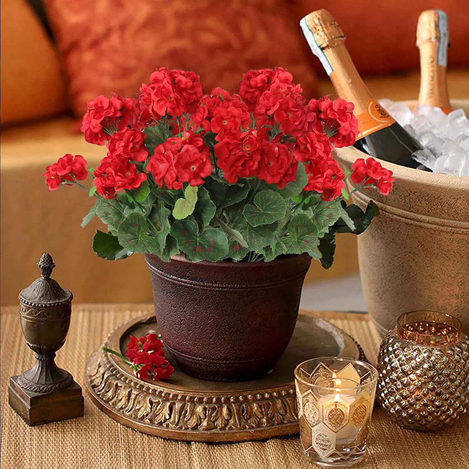 Künstliche Blumen, Begonienpflanzen, Hochzeit, Brautstrauß, Zuhause, Outdoor, Garten, Bonsai, Autodekoration, DIY, Festival, Kränze, Vasenbox