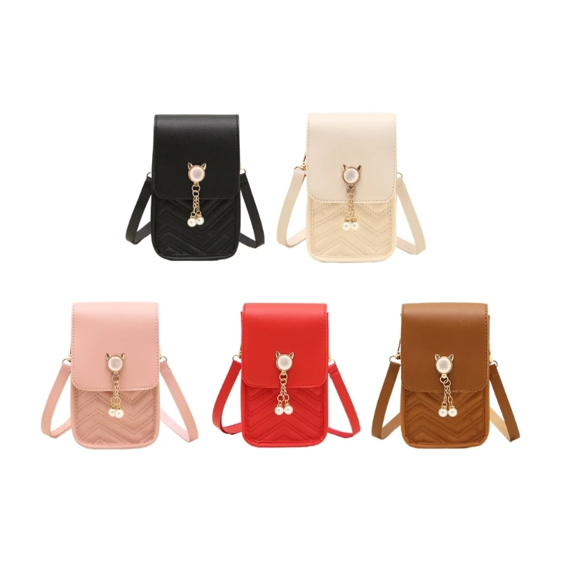 Bolso mensajero a juego para mujer Bolso hombro vertical Bolso cuero para teléfono PU