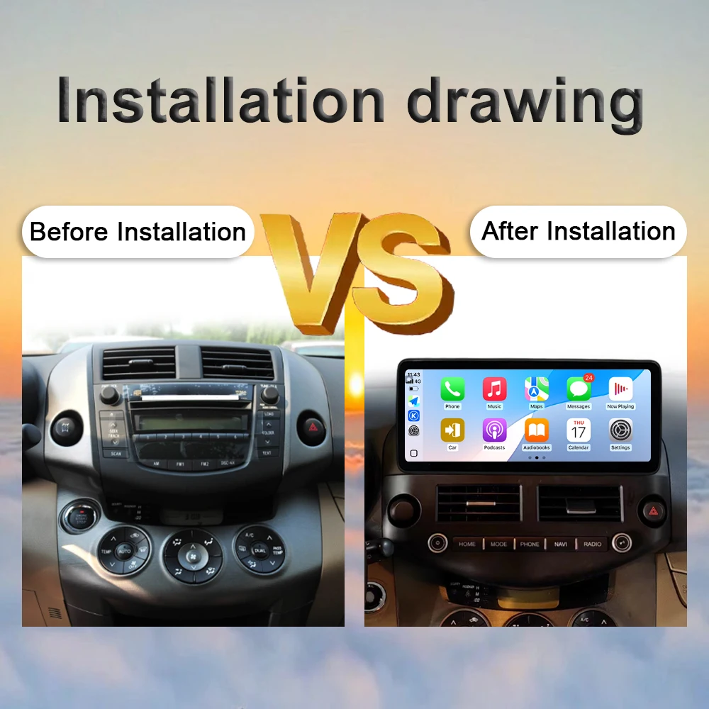 Car Radio For TOYOTA RAV4 2007 2008 2009 2010 2011 2012 Carplay Android Auto GPS Car Vedio Multimedia Player DSP 48EQ NO 2 DIN