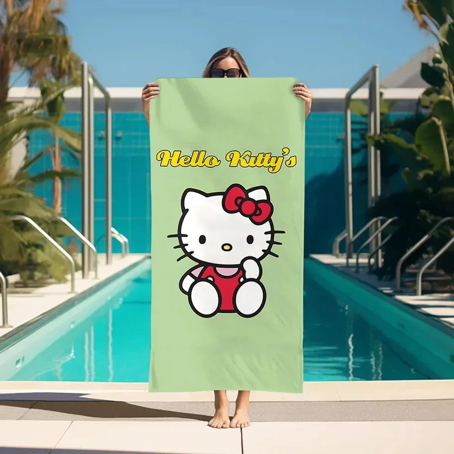 

Sports Towel H-Hello K-Kitty Cat For Home Beach Towels Bathroom Sauna Spa Large Bath Accessories Quick Drying Gym Personal Care