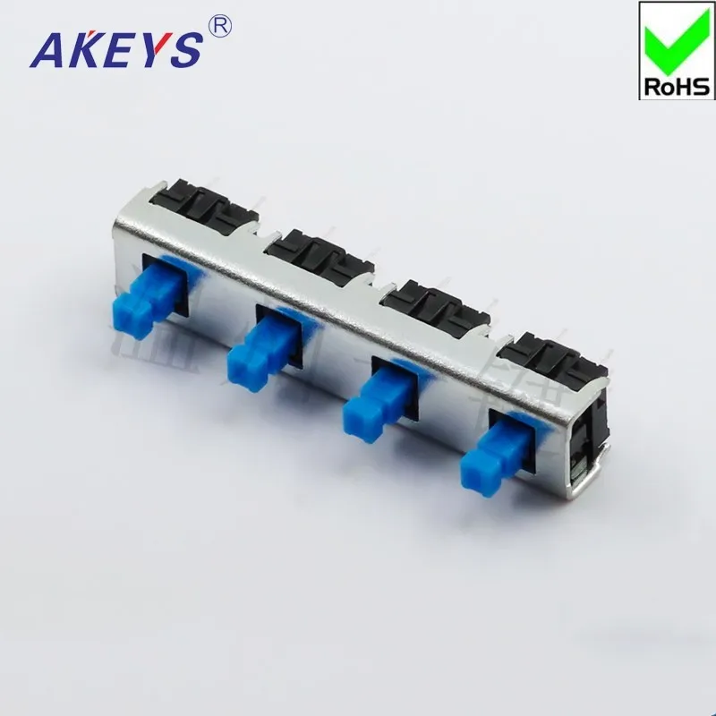 1 PC 4L6C Interlocking Direct Key Switch Key Spacing 12.5mm Interlocking Four-legged Six-legged Key Switch Blue Handle Button