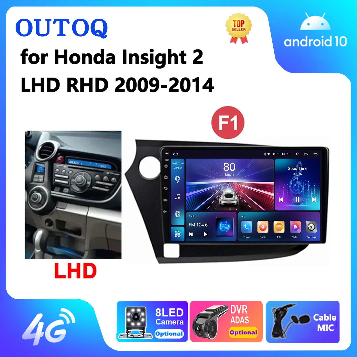 

Android Car Auto Radio Automotive Multimedia Player GPS Navigation for Honda Insight 2 LHD RHD 2009 - 2014 Wireless Carplay DSP