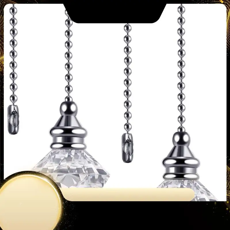 

2 Pcs Crystal Pull Chains Ceiling Fan Chain Extension Fan Pull Chain Pendant 50Cm Ceiling Fan Chain Extender Ornament