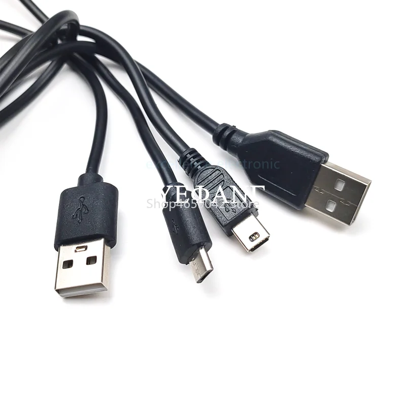 1pcs USB2.0 To Mini/Micro Power Data Cable for Android Phone Car Dash Cam Camera Player Charging Cable Accessories