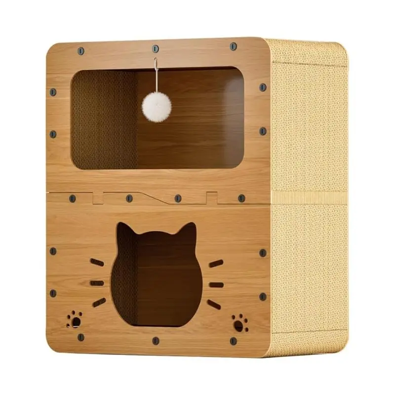 

Indoor Pet House and Furniture-Cat Scratching Post with Hanging Balls for Large Spaces and Multiple Cats
