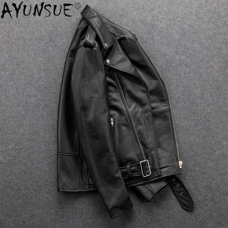 

Genuine Leather Jacket Men's Pure Cowhide Motorcycle Coats Male Belt Lapel Tide Clothes Man 2024 New Autumn Jackets Men Jaqueta