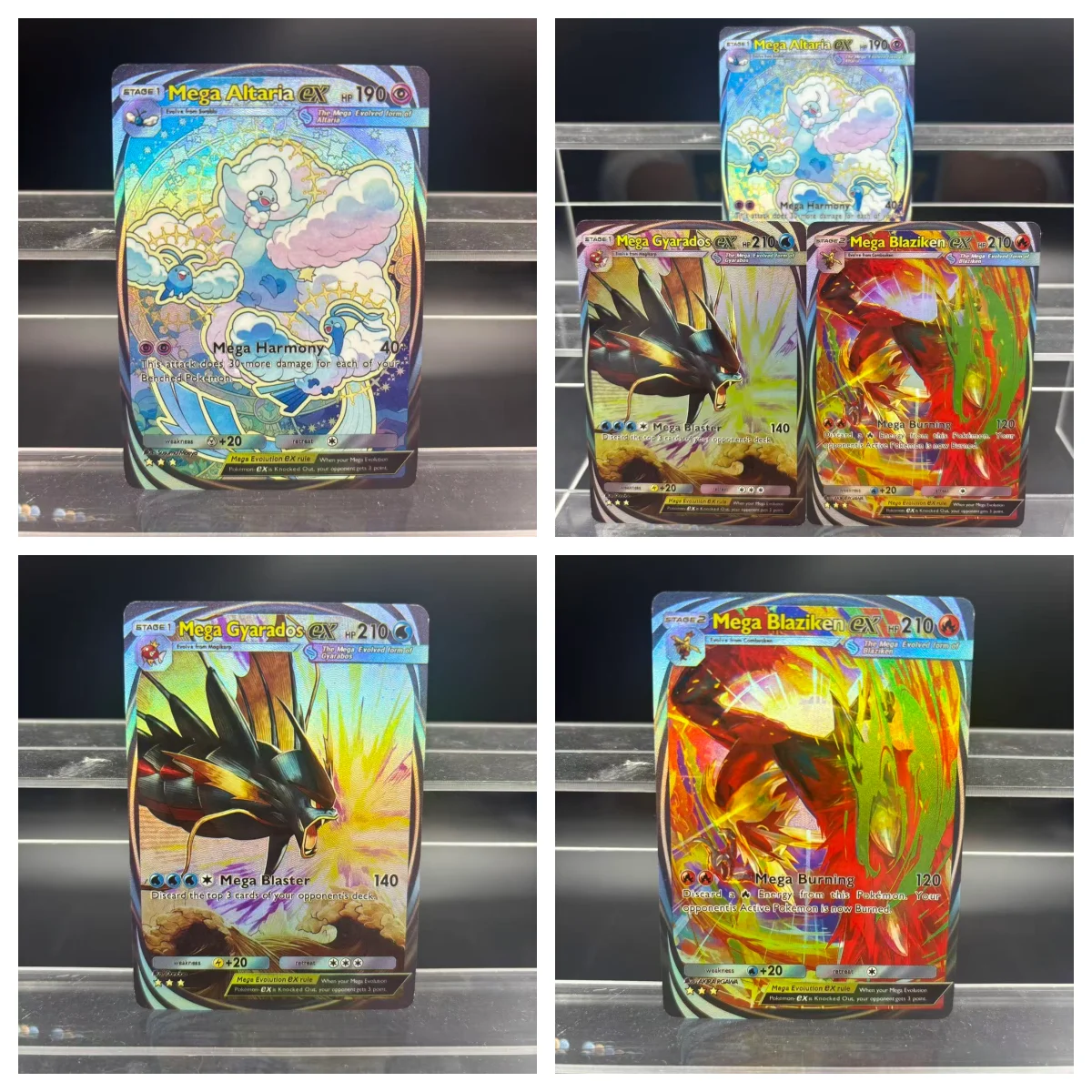 TCG DIY POCKET Collection Cards MEGA Gyarados Blaziken Altaria ex Self Made Single Card Classic Game Anime Card Gift Toy