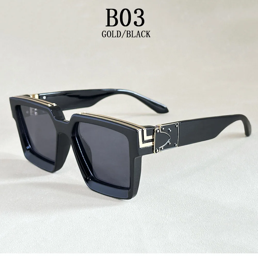 Quadratische Sonnenbrille für Herren, Retro-Millionär-Sonnenbrille für Damen, 2025, trendige Vintage-Urlaubsmode, Brille, Gafas De Sol Hombre Lunette – Detail 15