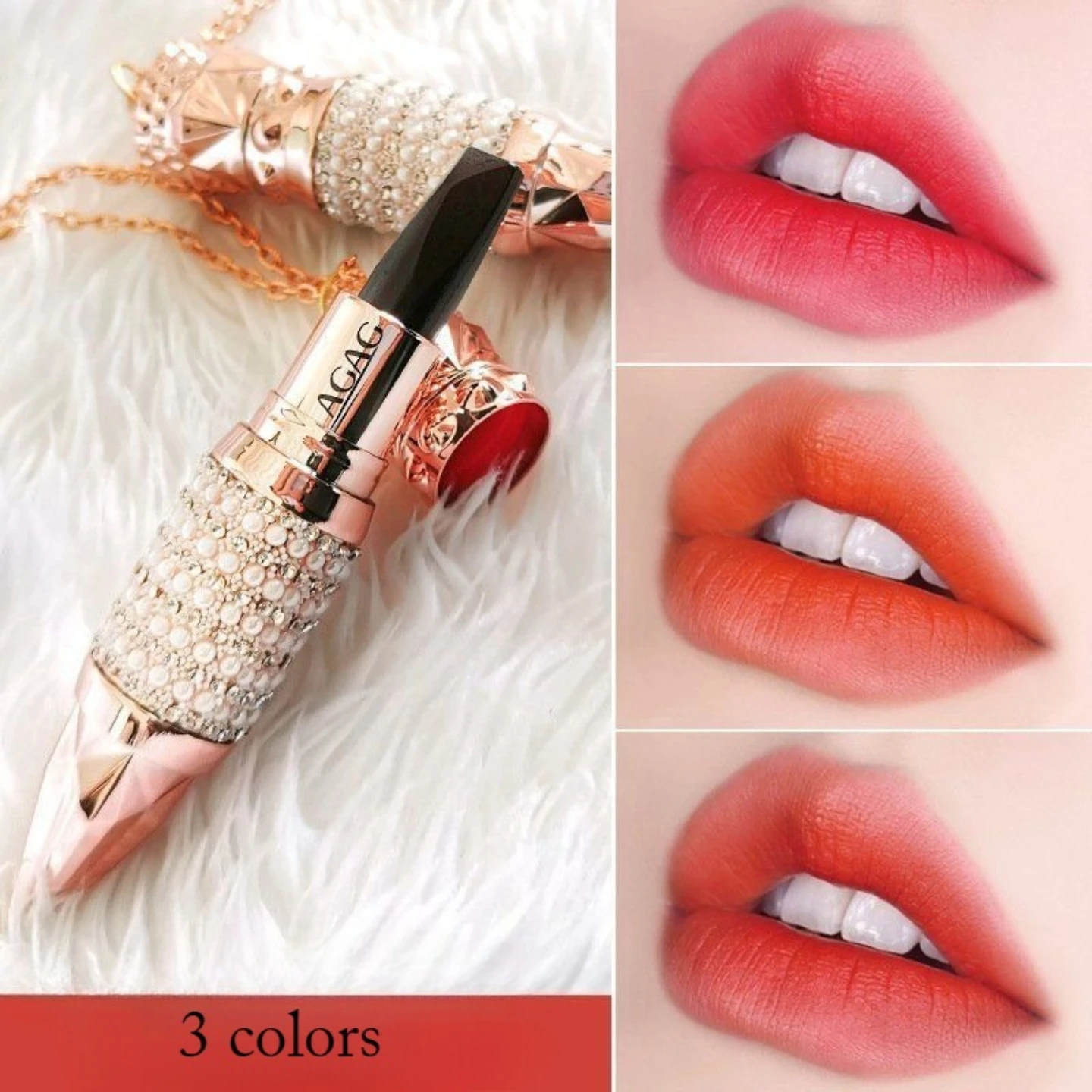 

Queen scepter three-color lipstick waterproof non-fading non-stick cup non-decolorizing improve complexion Makeup cosmetic