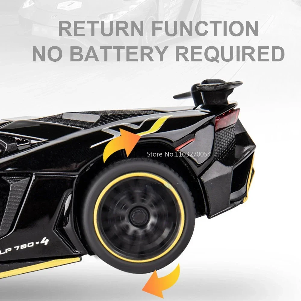 Modelo de coche deportivo de aleación LP780-4, juguetes de simulación, cuerpo de Metal, puertas de sonido con luz abierta con función extraíble, regalo de colección, 1/32
