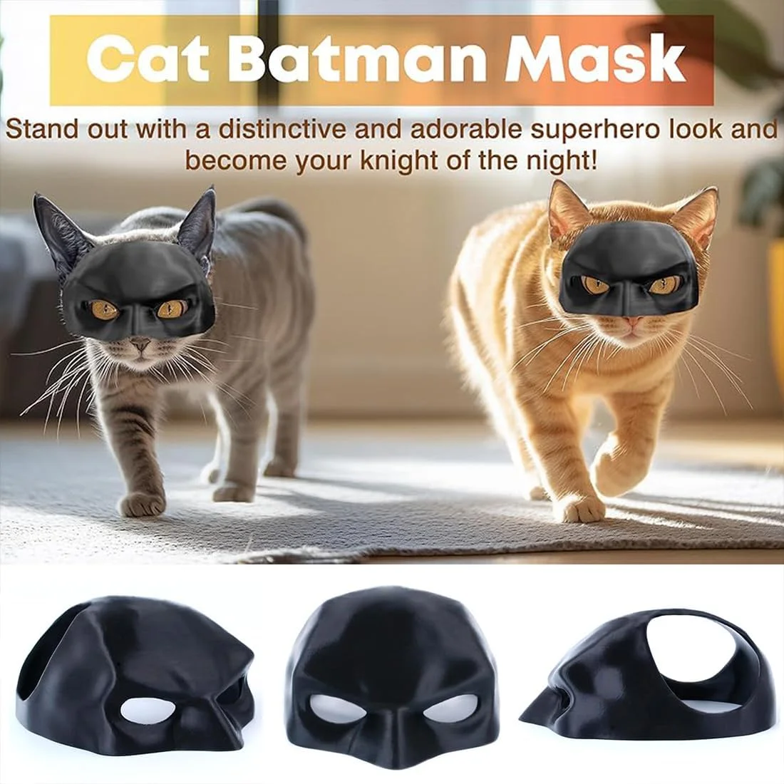Gift Black Bat Cat Avenger Mask Matte Cool Bat Mask Superhero Cute Pet Toys For Cats And Dogs