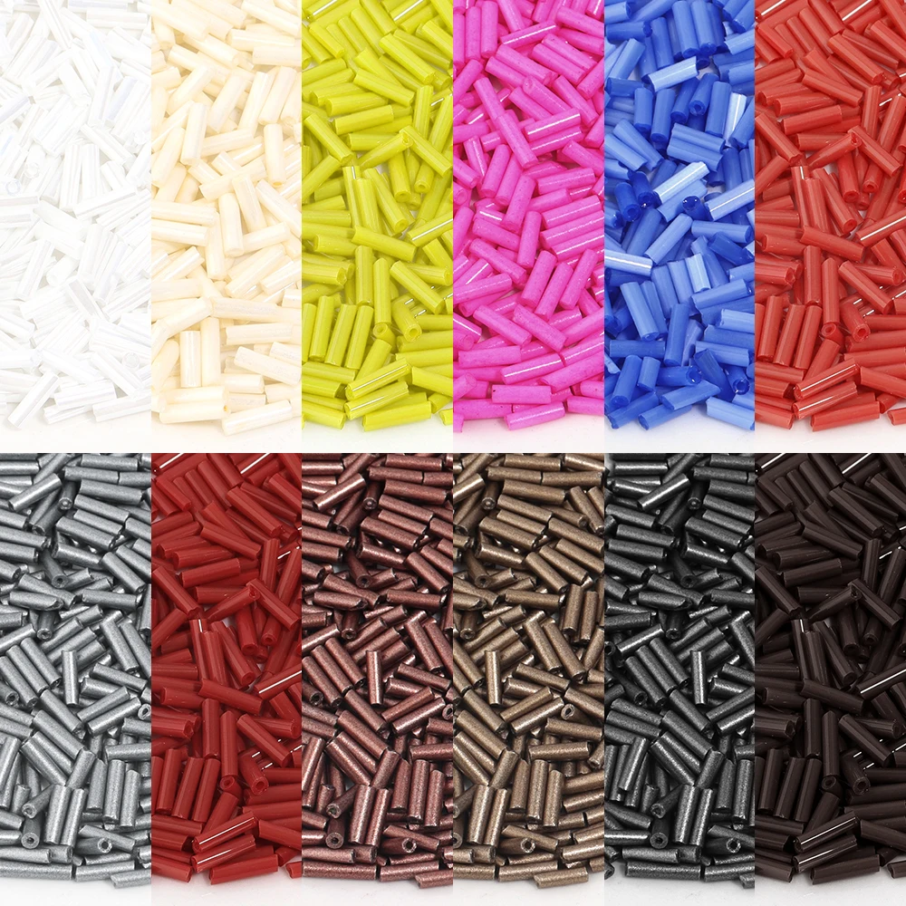 220/1100pcs Tube Shape Glass Seed Beads Colorful Glass Beads Loose Beads For Jewelry Making DIY Necklace Bracelets Accessories
