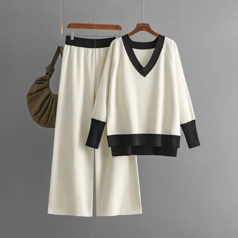 Autumn Winter Sweater Two Piece Sets Womens Outifits Pullover Elegant Women's Sets Fashion Leisure Long Sleeved Tops Pant Sets