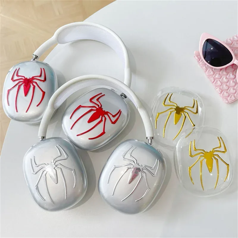

3D Spider Style Cover Case For Apple Airpods Max Earphone Case Clear Soft Silicone Headphone For Airpods Max Halloween Gift Kit