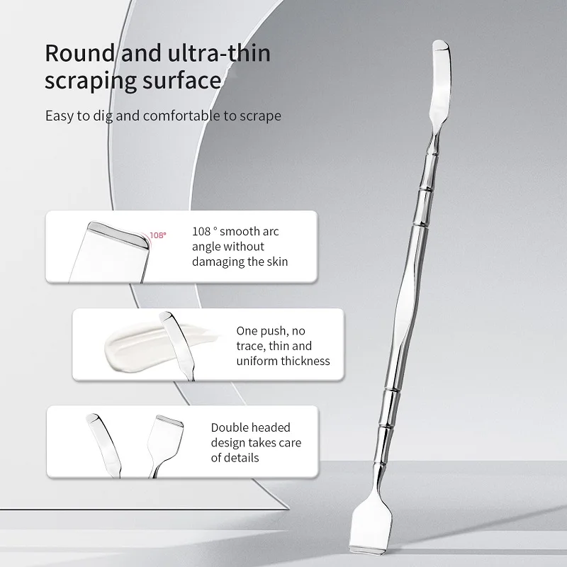Skrobak do zaskórników ze stali nierdzewnej i narzędzie kosmetyczne do czyszczenia porów twarzy Masaż i łopata kosmetyczna Producent Hurtownia Czarny