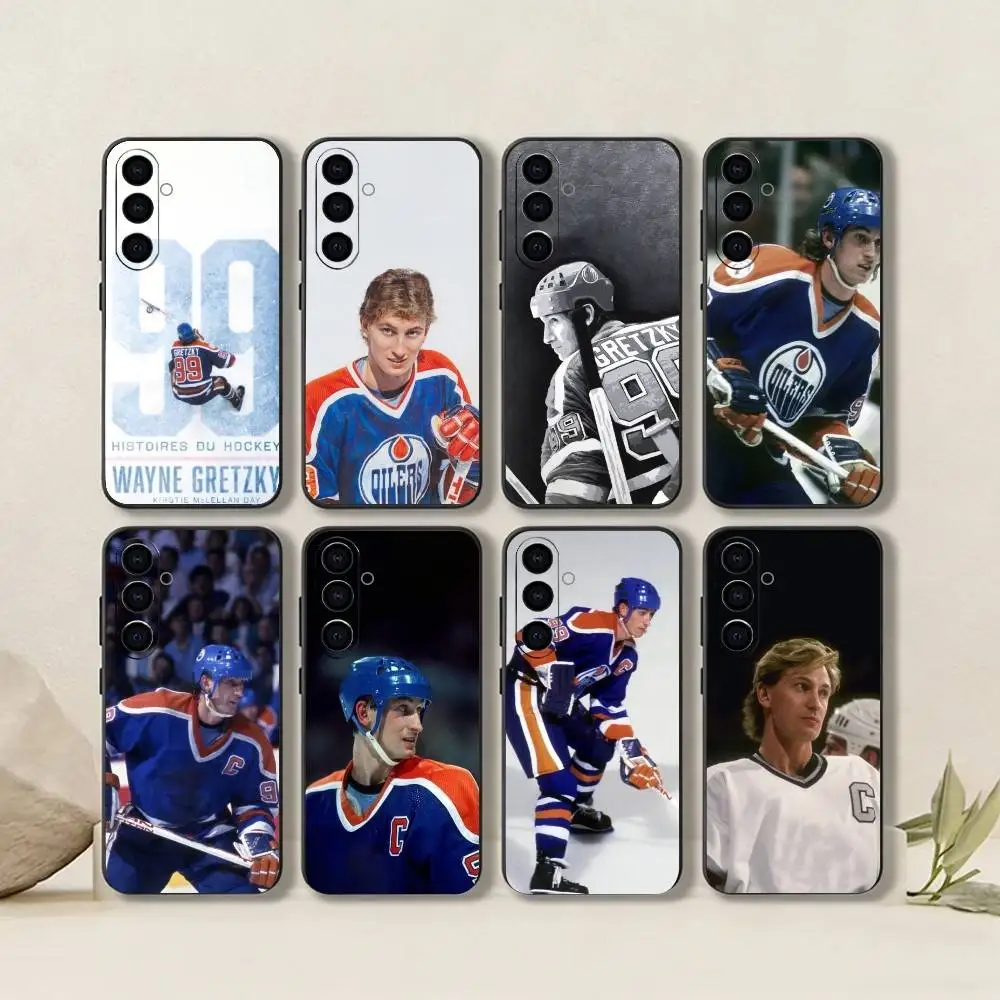 Funda de teléfono deportiva Wayne Gretzky-Canada-Centre Forward-Ice Hovkey-Sport, silicona negra suave para Samsung Galaxy A73,A72,A71,A70,A53,A52