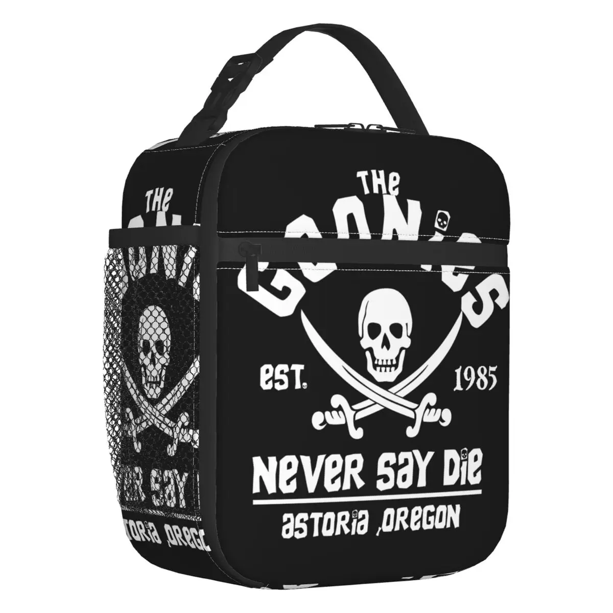 

The Goonies Vintage Thermal Insulated Lunch Bags Never Say Die Skull Logo Portable Lunch Container for Outdoor Picnic Food Box