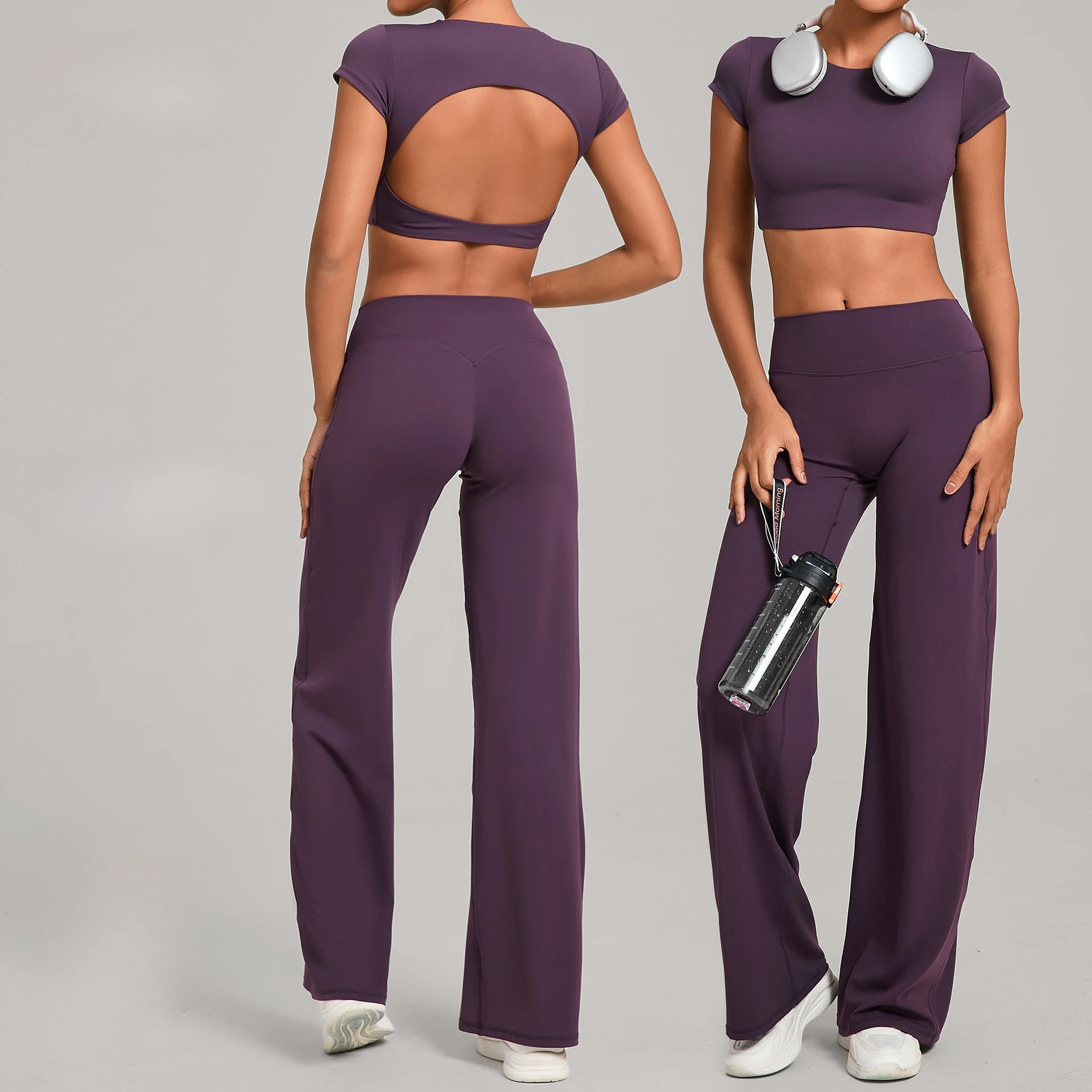 

Комплект для йоги, 2 предмета, бесшовная женская спортивная одежда, тренировочная одежда, спортивная одежда, леггинсы для спортзала, фитнес-бюстгальтер, укороченный топ, спортивные костюмы с короткими рукавами