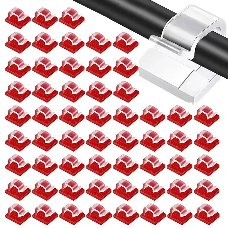 10-100PCS Cable Organizer Clips Cable Management Wire Manager Cord Holder USB Charging Data Line Bobbin Winder Wall Mounted Hook