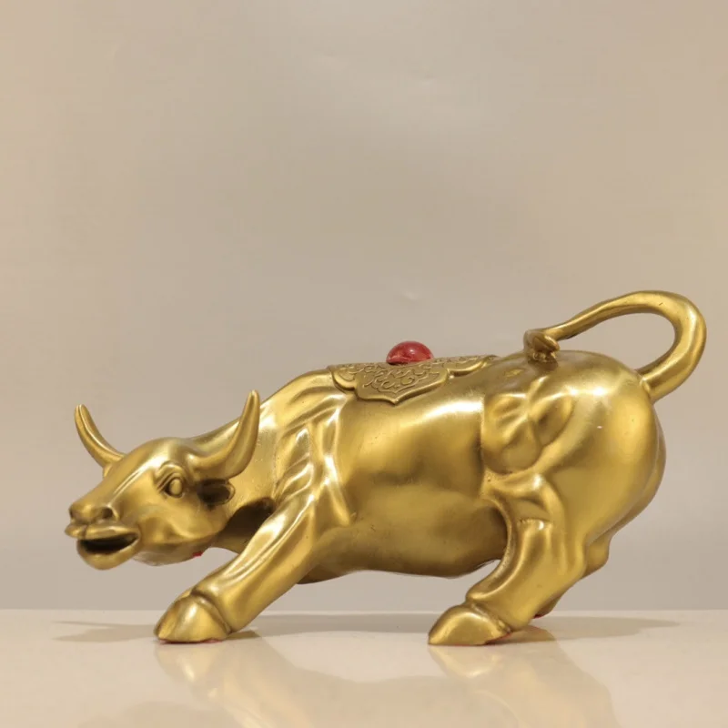 Wall Street Bull Brass Ornament Home Decoration Creative Gift Bullish Ambition Craft