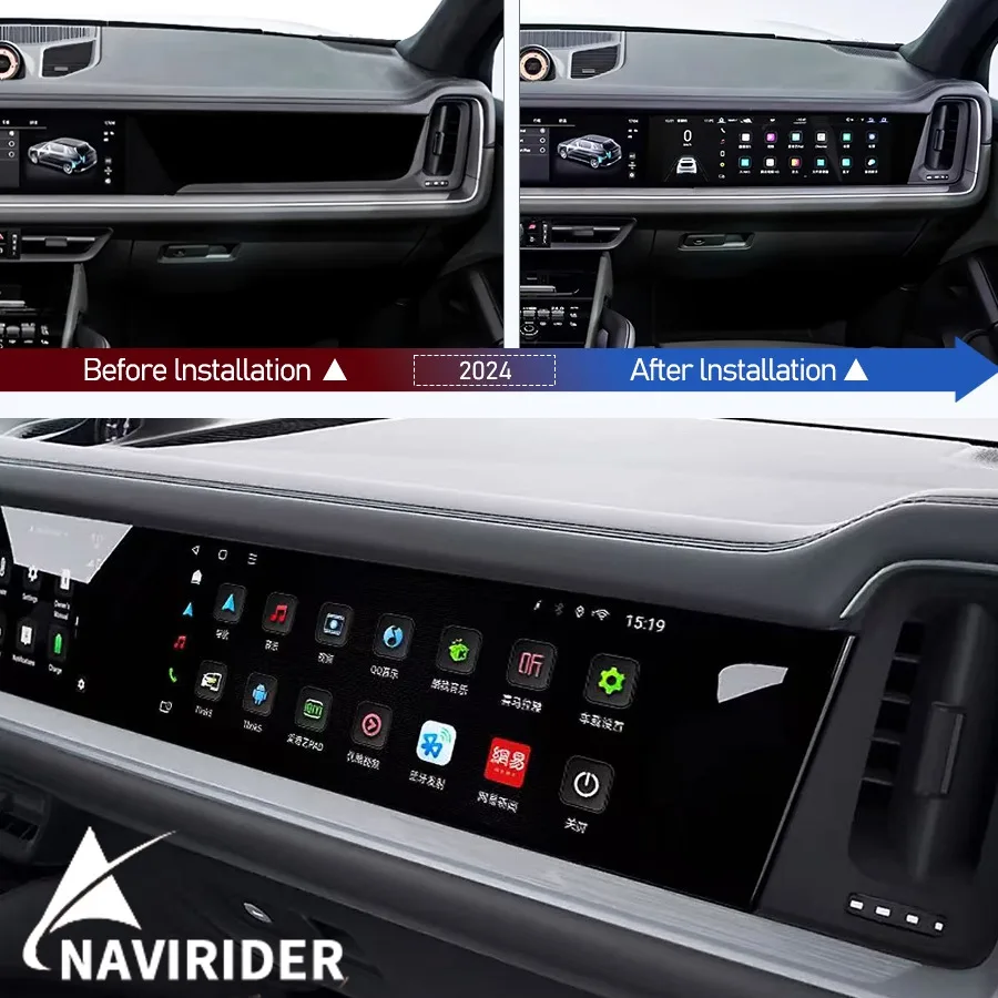 S 15inch Car Copilot Smart Screen For Porsche Cayenne 2018-2024 Stereo CarPlay Android Auto GPS Navi Multimedia Player Head Unit