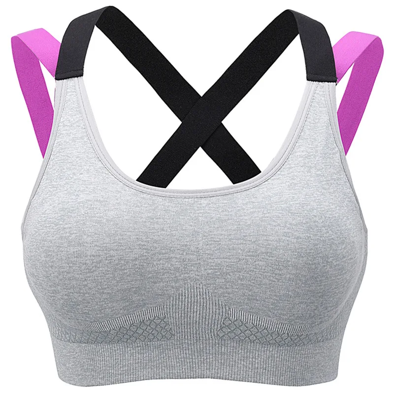 Women Yoga Sports Bra Fashion Girl Running Fitness Shockproof Gathered Underwear Moisture Wicking Quick Dry Exercise Undershirt