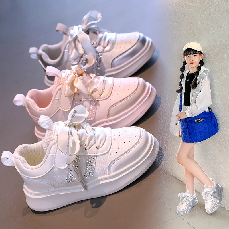 Girls' Board Shoes Low Top Medium and Large Children Small White Shoes 2026 Spring Autumn New Little Girl Sports Boy Shoes