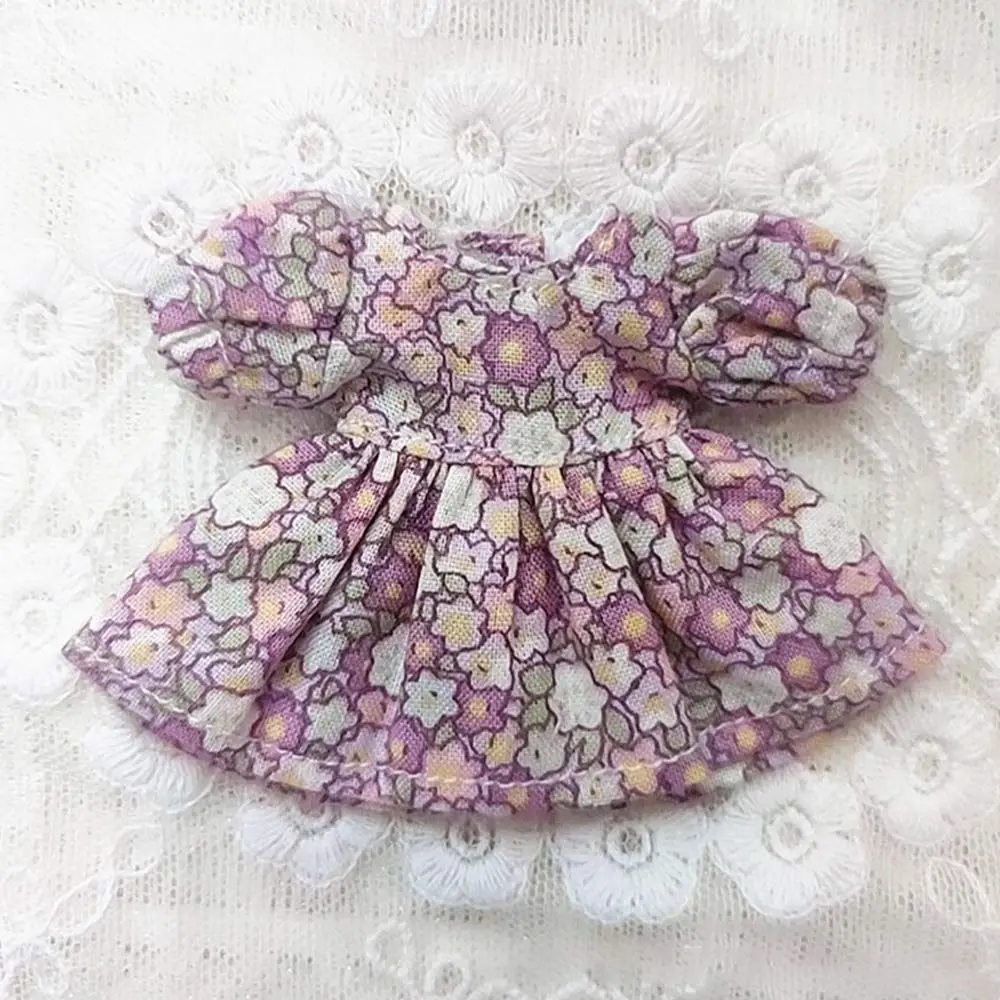 Handmade Printed Dresses Fashion Accessories Doll Clothes Skirt Multi-styles Lotus Leaf Sleeve Dolls Outfits Dresses