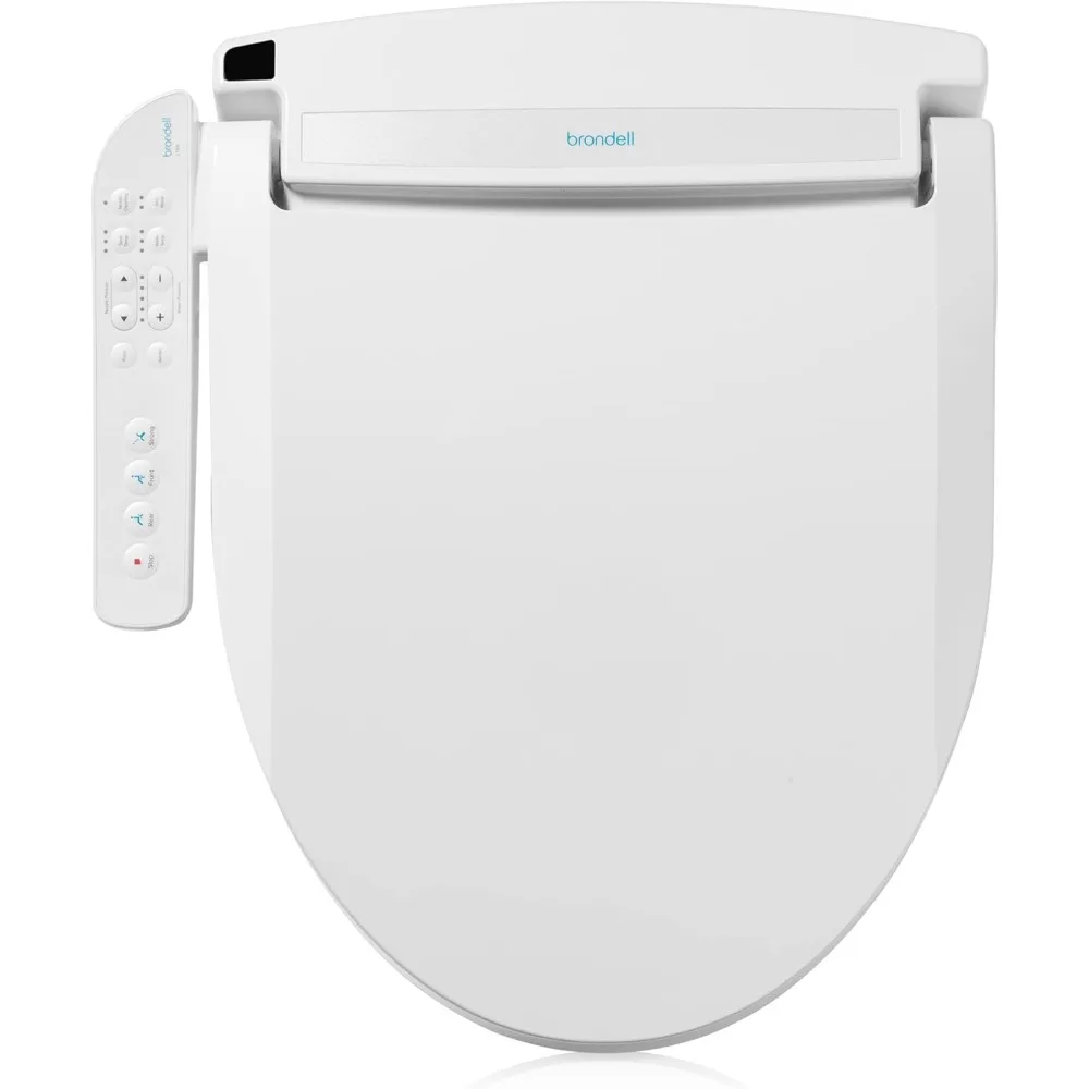 Electric Bidet Toilet Seat, Fits Elongated Toilets, White – Side Arm Control, Warm Water Wash, Strong Wash Mode