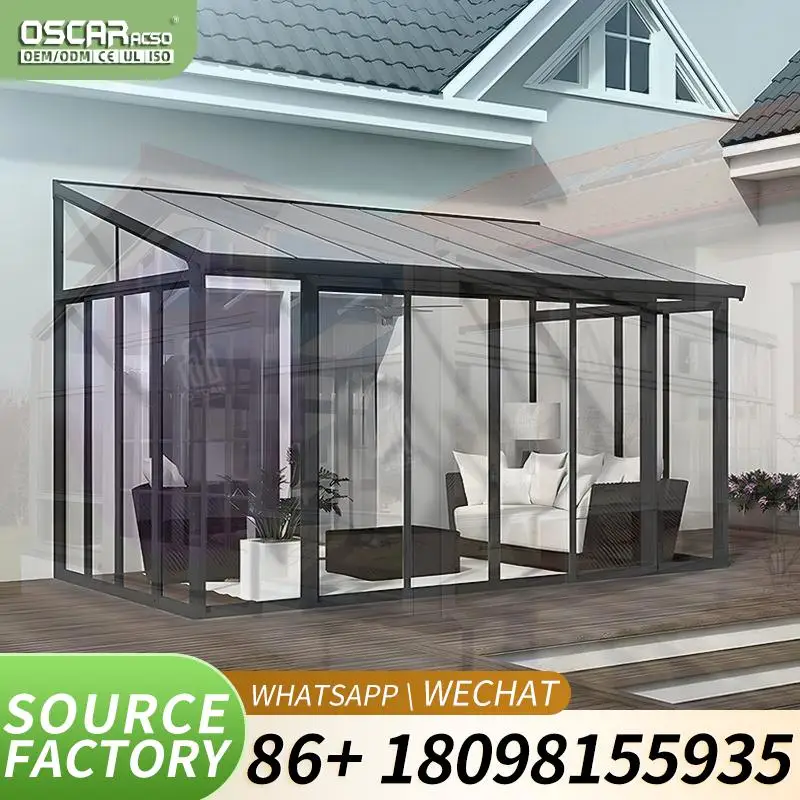 

Aluminium Sunroom Kit Outdoor Glass Room for Patio Garden Balcony Home sunroom