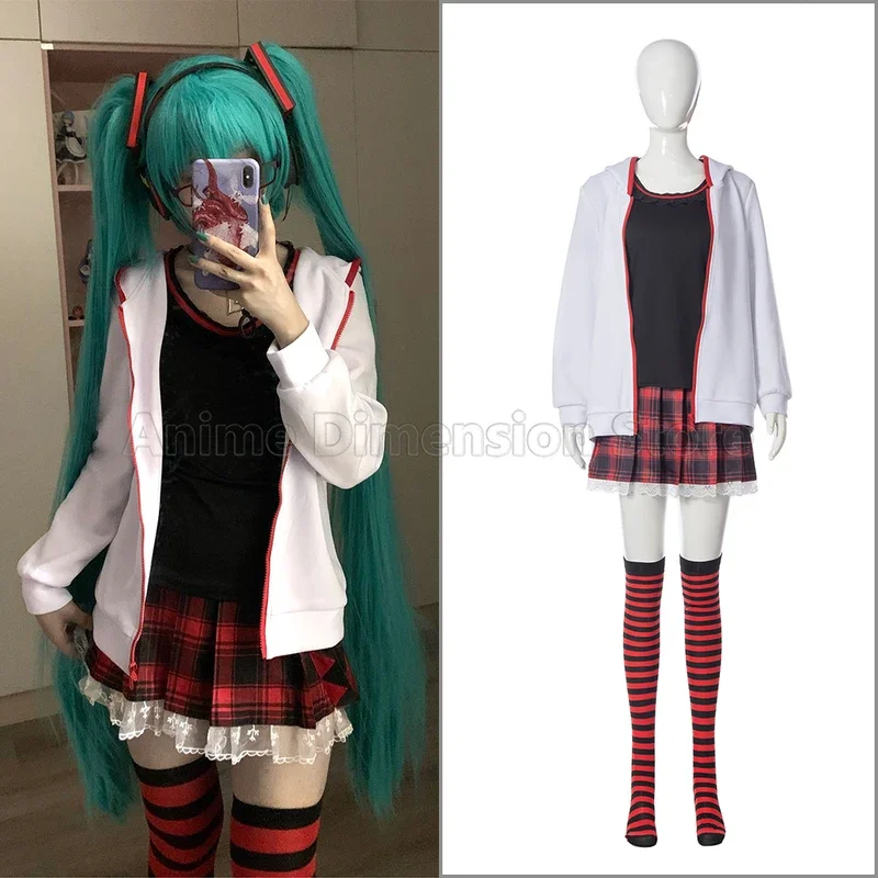 

Miku Meganekko Косплей костюмы Платье Аниме ролевые игры Костюм Хэллоуин Одежда для карнавала, вечеринки для женщин девушек