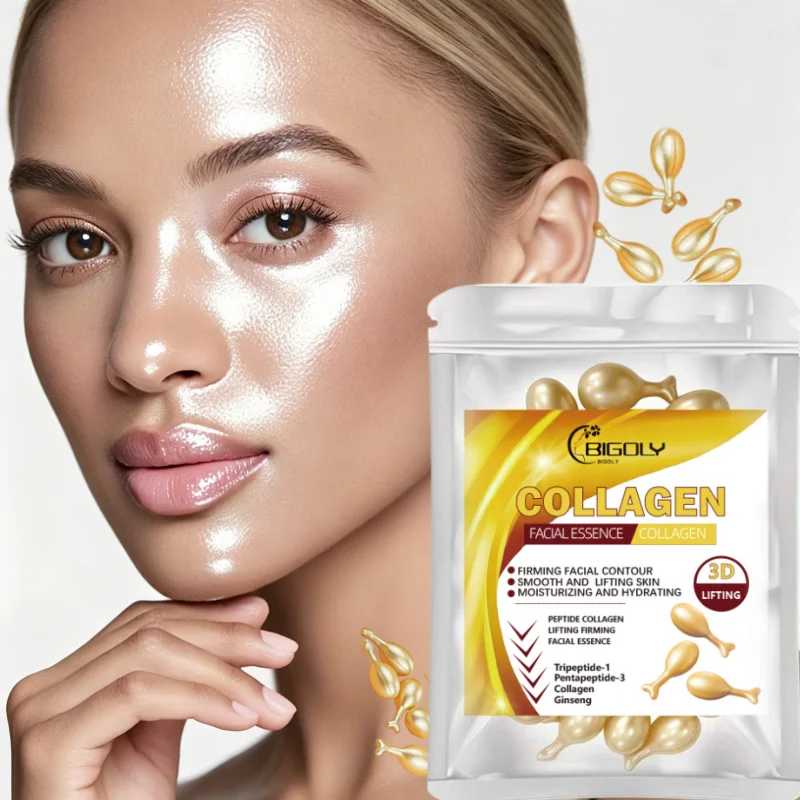 50 Capsules of Collagen Facial Essence, Which Moisturizes and Firms the Skin, Specially Designed for Women's Skin, with an Allergy-Free Formula, in Capsule Packaging, Safe and Hygienic, One Capsule Per Use