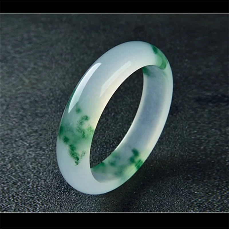 

Jia Le/Natural/Jade Green Flower Bangle Accessories Women Fine Jewelry Banquet Party Emerald Flat Bar Bracelet Girl Friends Gift