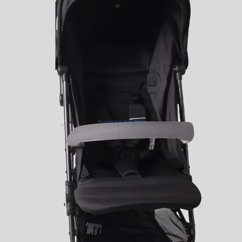 F1CB Baby Strollers Armrest Sleeve Pushchair Fence Protective Cover Accessories Set Drooling Towel Can Bitten for Infants