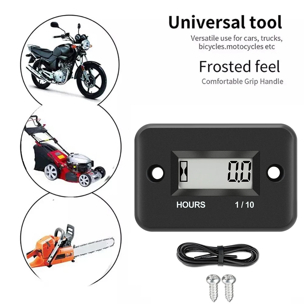 Digital Hour Meter LCD Display Engine Gauge Hour Meter for Motocross Bike Motorcycle Lawn Mower Chainsaw ATV Snowmobile