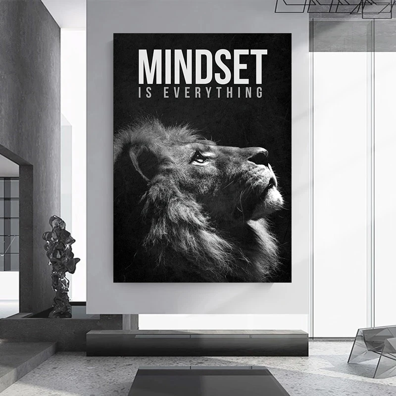 Citazioni motivazionali Poster di successo la mentoniera del leone è tutto la pittura su tela stampa Art Room Office Home Wall Picture Decor