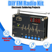 RDA5807M Radio DIY Electronic Kit FM Radio 87-108MHz with Digital Tube Display Microcontroller Electronic Soldering Projects