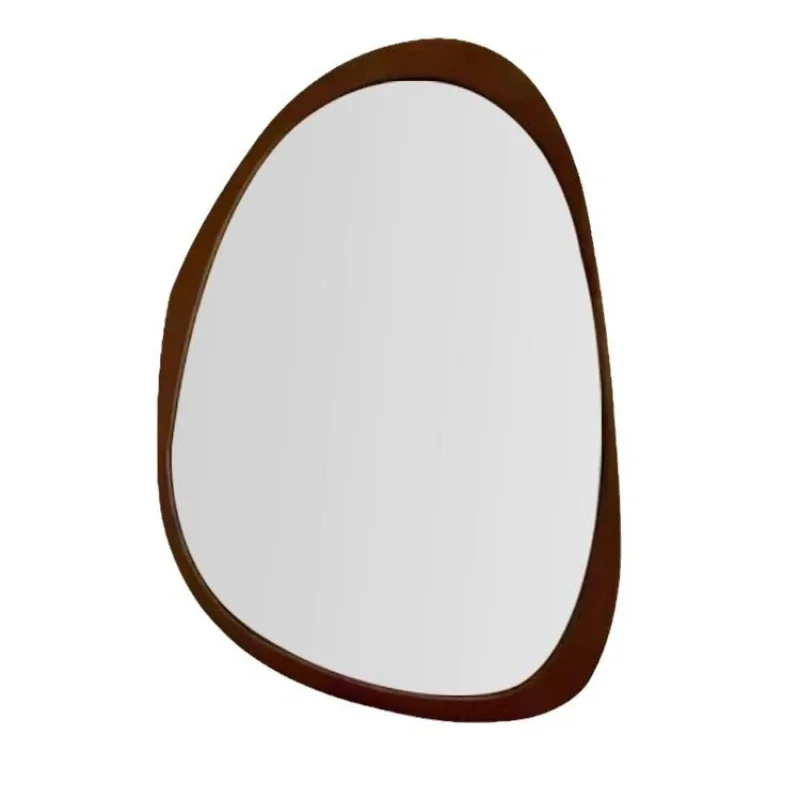 

Wall hanging medieval dressing mirror American solid wood retro toilet toilet bathroom mirror