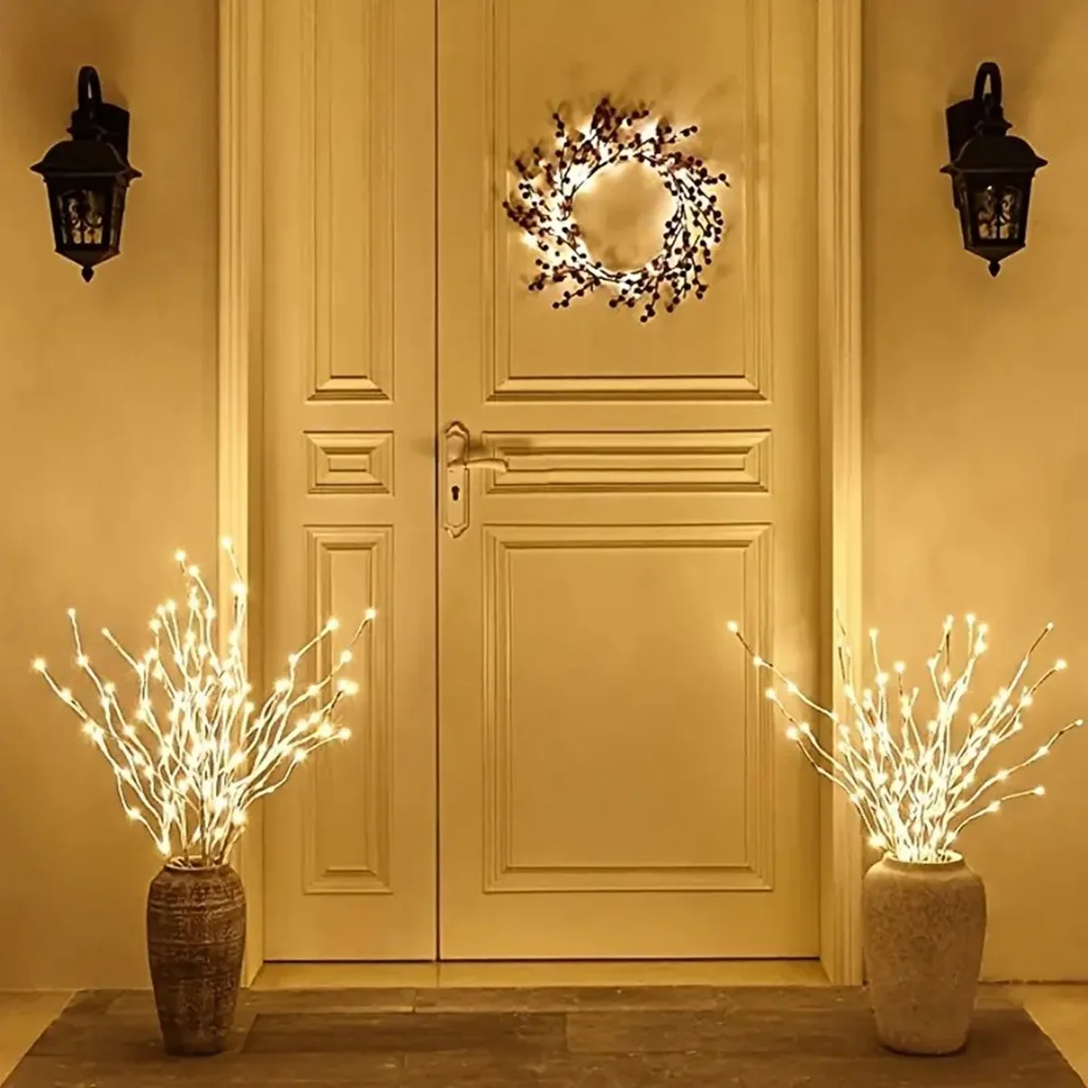 1 pz bianco ramo di betulla luce LED luci Festive a batteria per la festa di natale decorazione di nozze Twig luci esterne