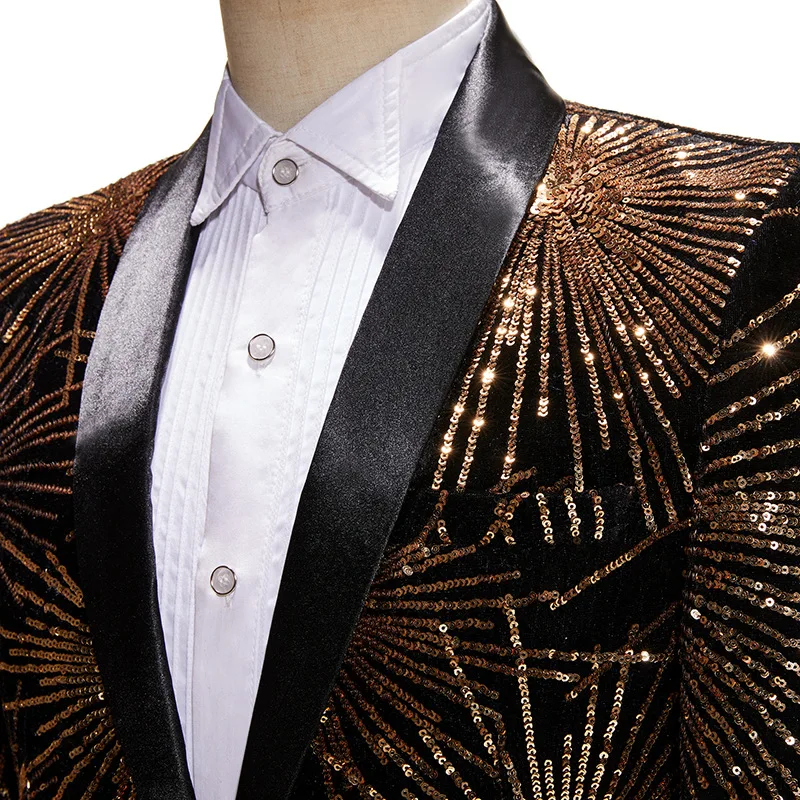 2025 New Black and White Holiday Sequins Blazer for Men, Bar Nightclub Stage Performance Suit Jacket , Host Singer Dress Coat