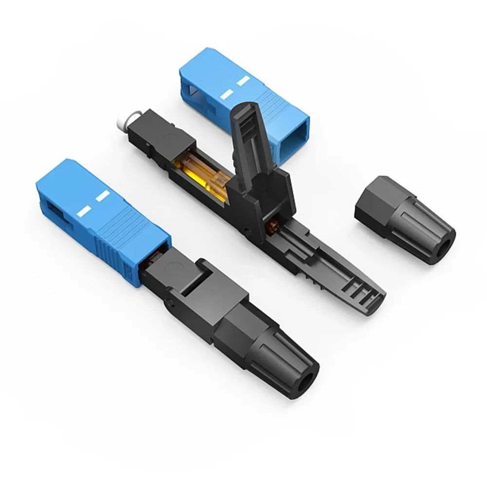 AMPCOM Fiber Optics Fast Connector, Single Mode SC UPC APC Quick Connector Adapter for 9/125um SM FTTH Optical Fiber Cable