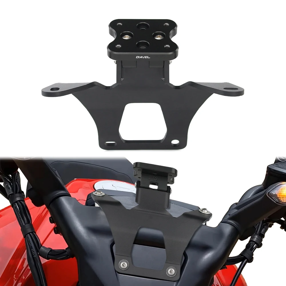 Motorcycle Accessories GPS Mount Navigation Fit For Ducati Diavel V4 2023-2024 Plate Bracket Windshield Stand Phone Holder