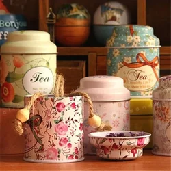 Vintage Palace Iron Storage Can Candy Cosmetics Storage Box Metal Can Tea Coffee Sugar Storage Jars Gift Tea Box Organizer