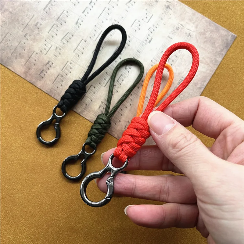 Rope Keychain Strap Metal Keyring Lanyard Nylon Cord for Keys Short Lanyard Customized Keychain for Cell Phone Charm Key Lanyard