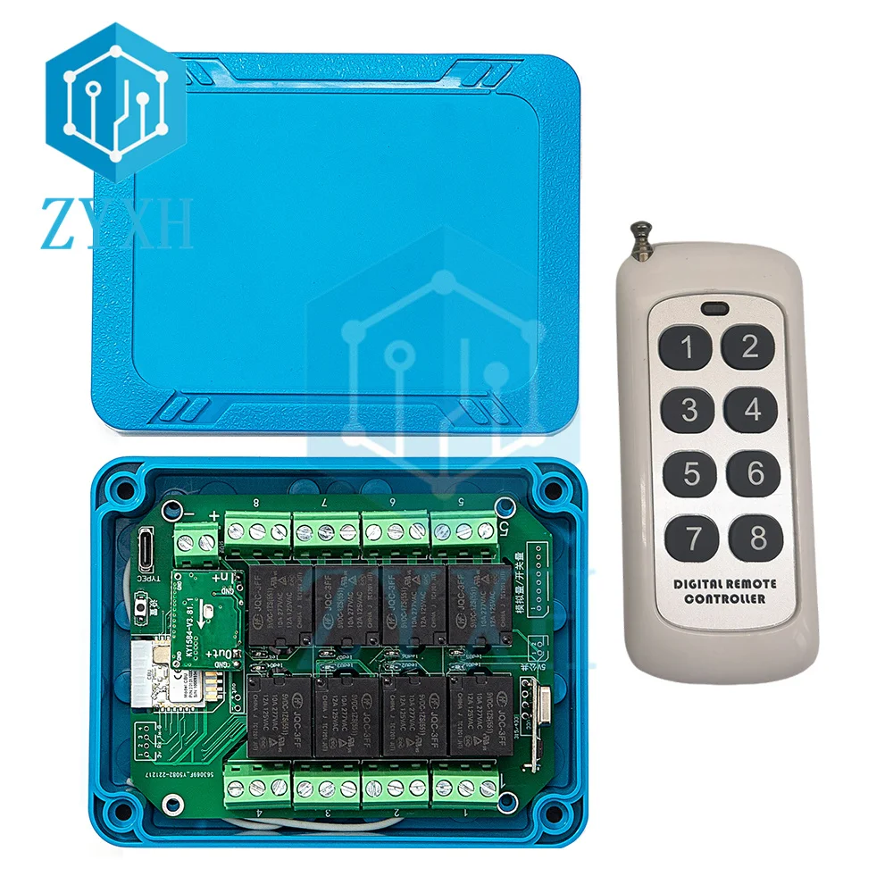 8CH Tuya Wireless Switch Module DC 7-27V 8 Channels Wifi / Zigbee Relay Module Remote Control 433MHz DIY Smart Home Automation